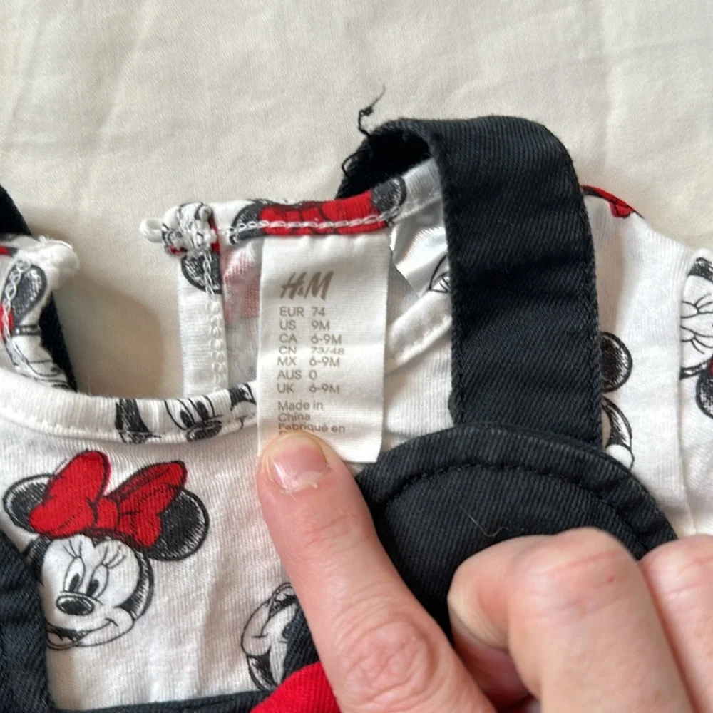 Disney Baby size 9 month bundle Pink Minnie Mouse Onesie, Winnie the Pooh outfit